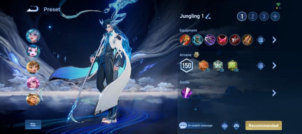 Honor of Kings Augran sustain vybavení build