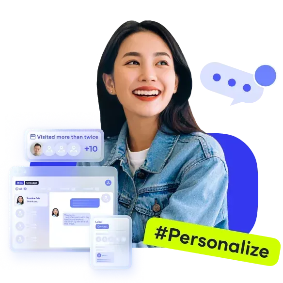 Skrin sembang MICO memaparkan contoh permulaan perbualan yang diperibadikan berdasarkan profil pengguna