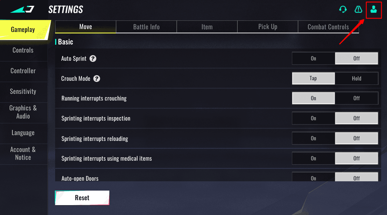 Blood Strike settings menu showing how to find User ID in account tab