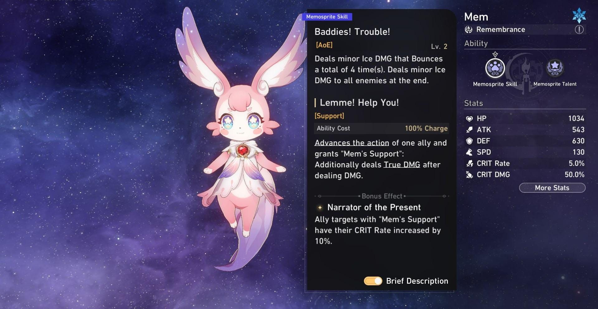 होनकाई स्टार रेल मेमोस्प्राइट मैकेनिक गाइड रिकलेक्शन और ट्रू DMG बफ दिखा रहा है