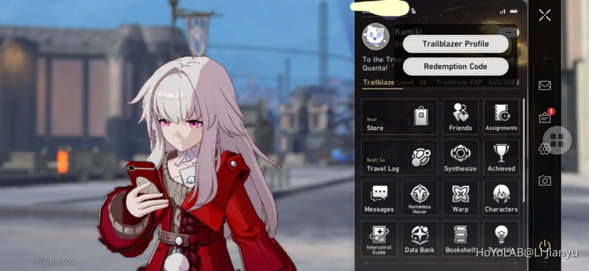 Panduan mudah alih Honkai Star Rail: menu telefon ke skrin kod penebusan