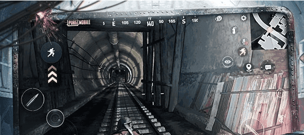 PUBG Mobile Underground Railway Maintenance Room with Juggernaut enemy and loot spawns