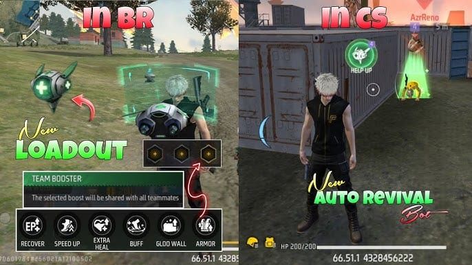 Free Fire OB51 Team Booster loadout interface