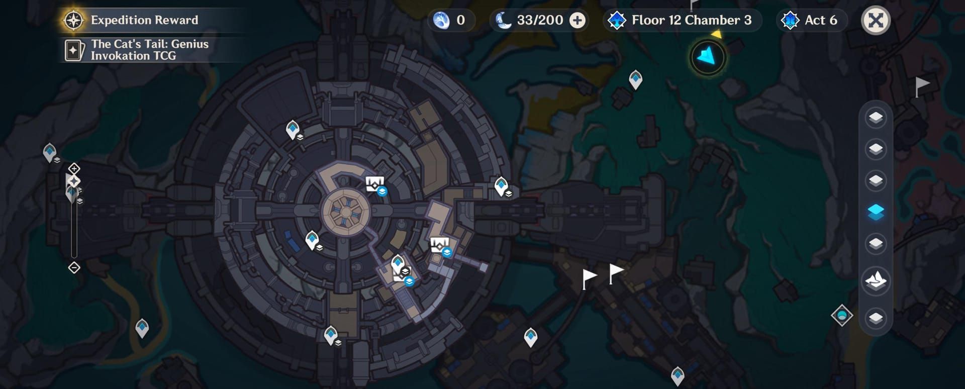 Genshin Impact screenshot van Kuuvahki Experimental Design Bureau puzzelgebied