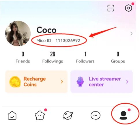 How to recharge MICO Live Coins