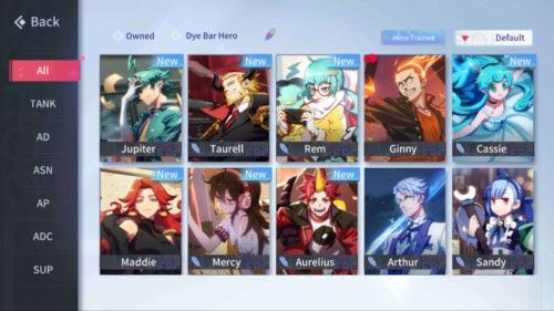 Extraordinary Ones Awaken skill interface and hero Rapport screen