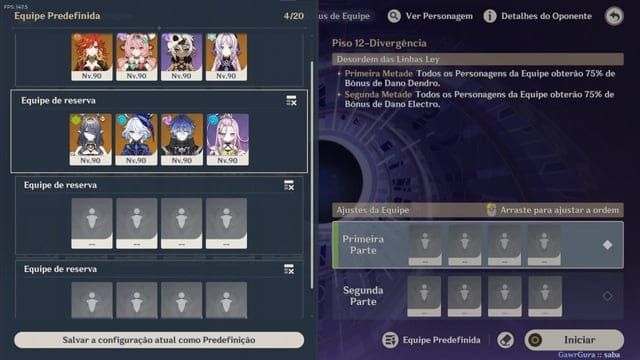 Genshin Impact Spiral Abyss floor selection and star rating interface