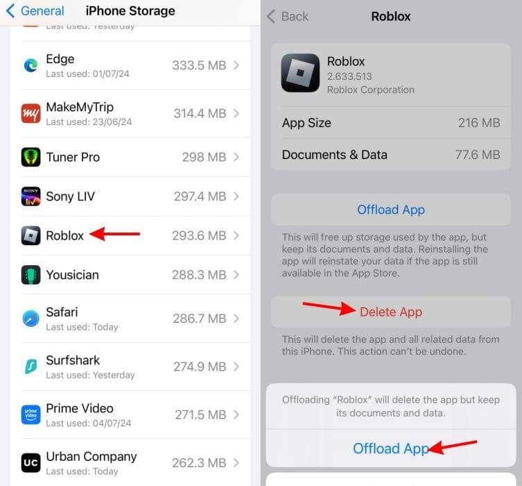 Captură de ecran cu ștergerea cache-ului folderului temporar Roblox
