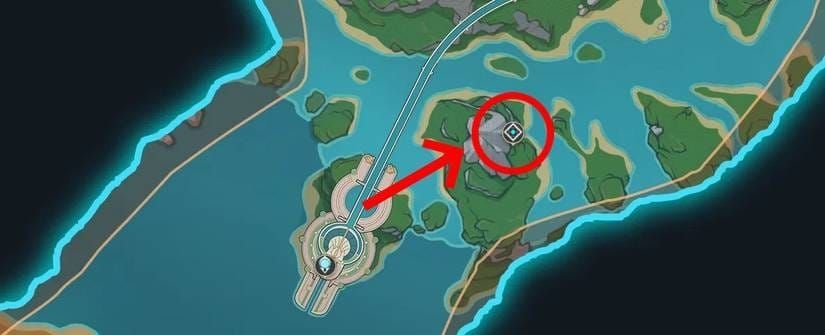 Denouement of Sin domain interface or entrance screen from Genshin Impact