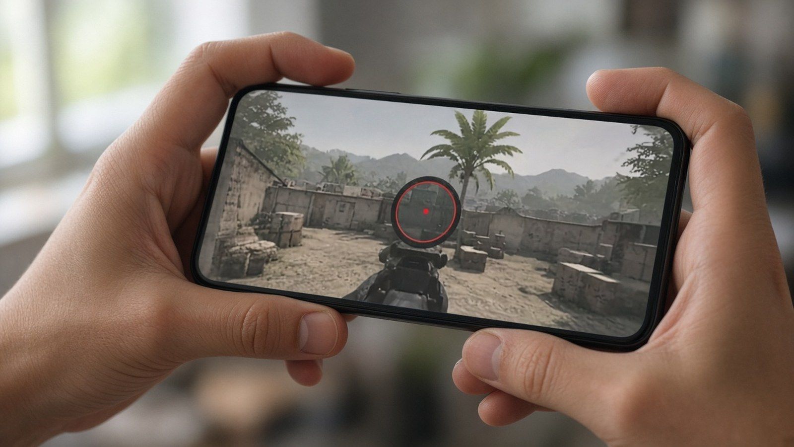 Smartphone claw grip with gyroscope tilt aiming