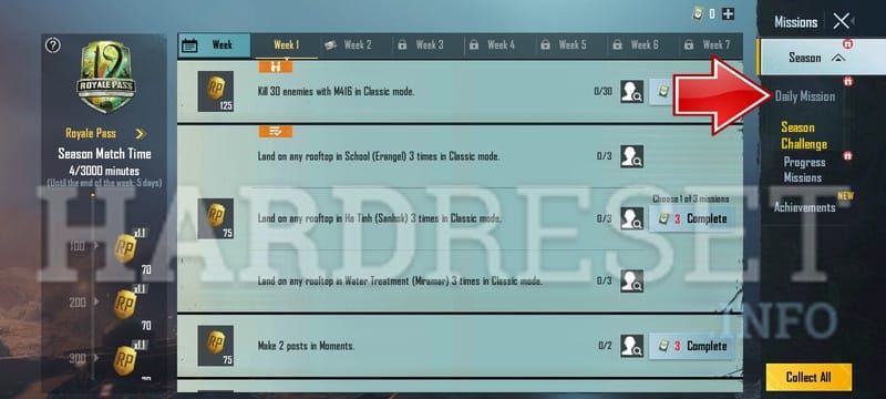PUBG Mobile V4.1 daily and weekly missions guide