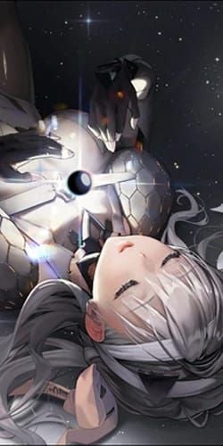 Screenshot of Modernia using burst skill in Goddess of Victory: NIKKE campaign multi-wave battle