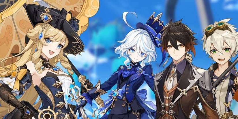 Genshin Impact Navia team comparison with Zhongli and Albedo for Crystallize builds