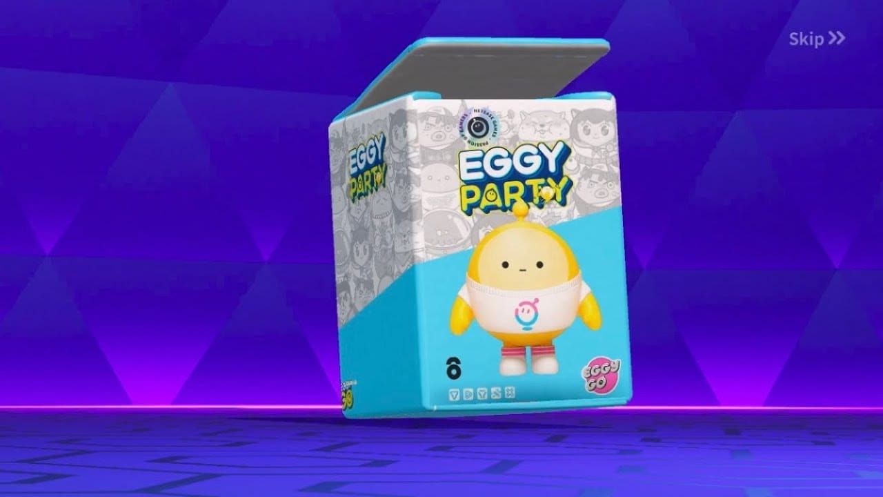 Eggy Party Supreme Mystery Box interface displaying draw rates, pity mechanics, and currency costs