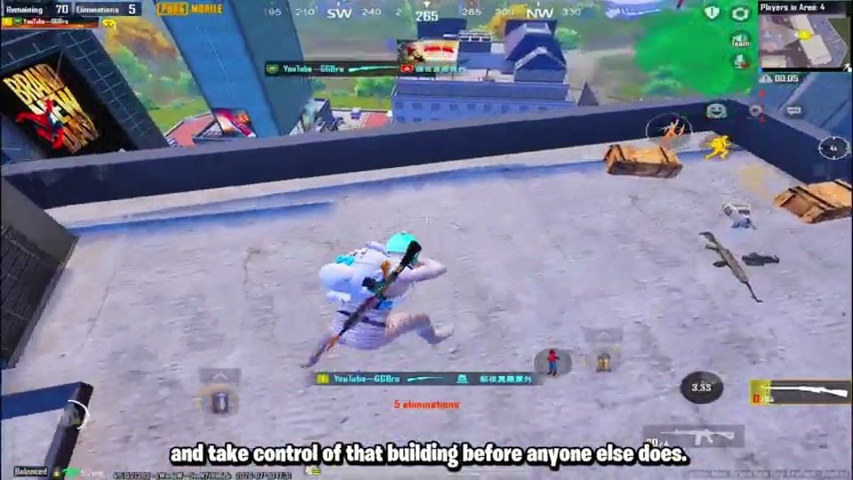 PUBG Mobile Spider-Man event tip take rooftop building control with sniper