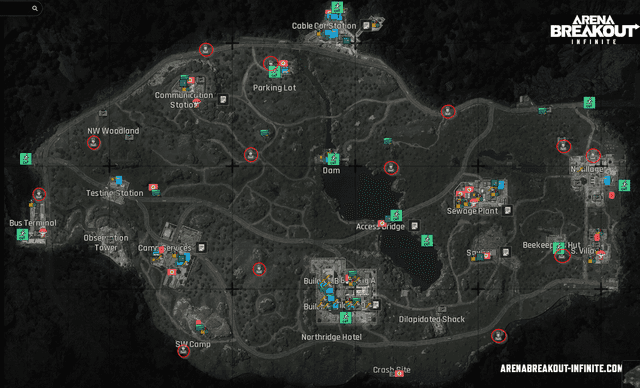 暗区突围农场、山谷和北山地图