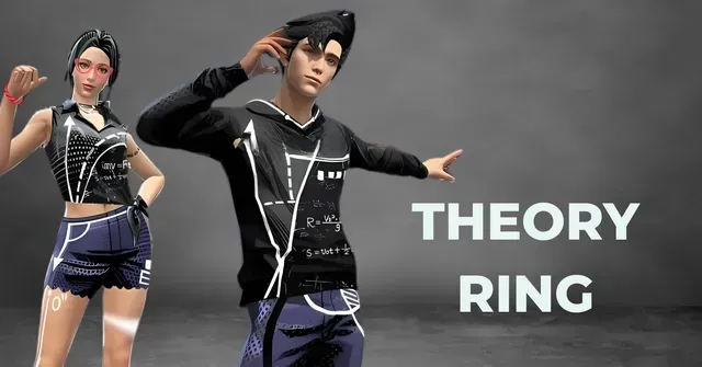 Linear Theory 번들과 글로우 월 보상이 표시된 프리 파이어 Theory Ring 이벤트 화면