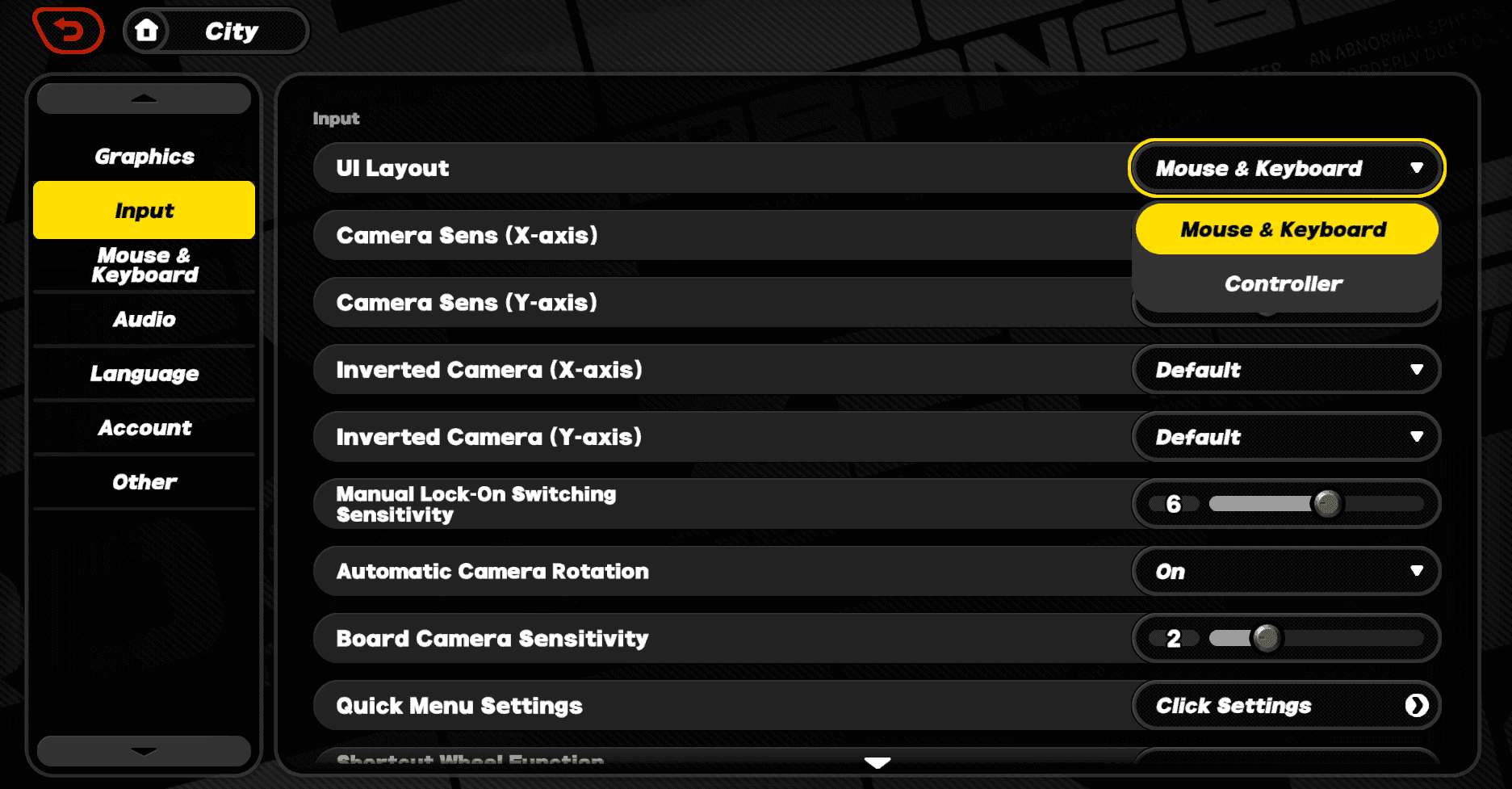 Interface de configurações de sensibilidade do controle de Zenless Zone Zero mostrando valores de configuração ideais
