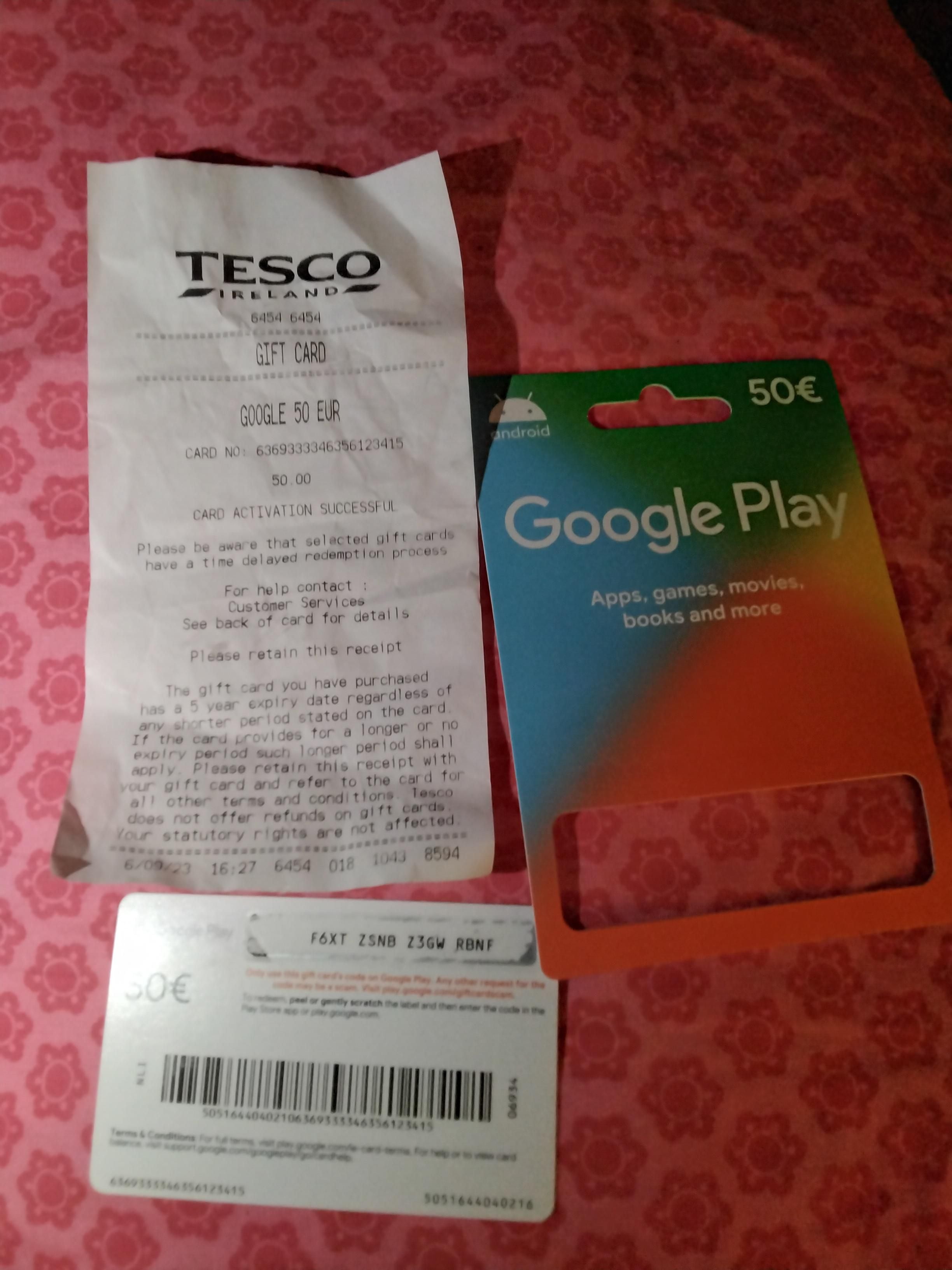 How to recharge Google Play Gift Card (EU)