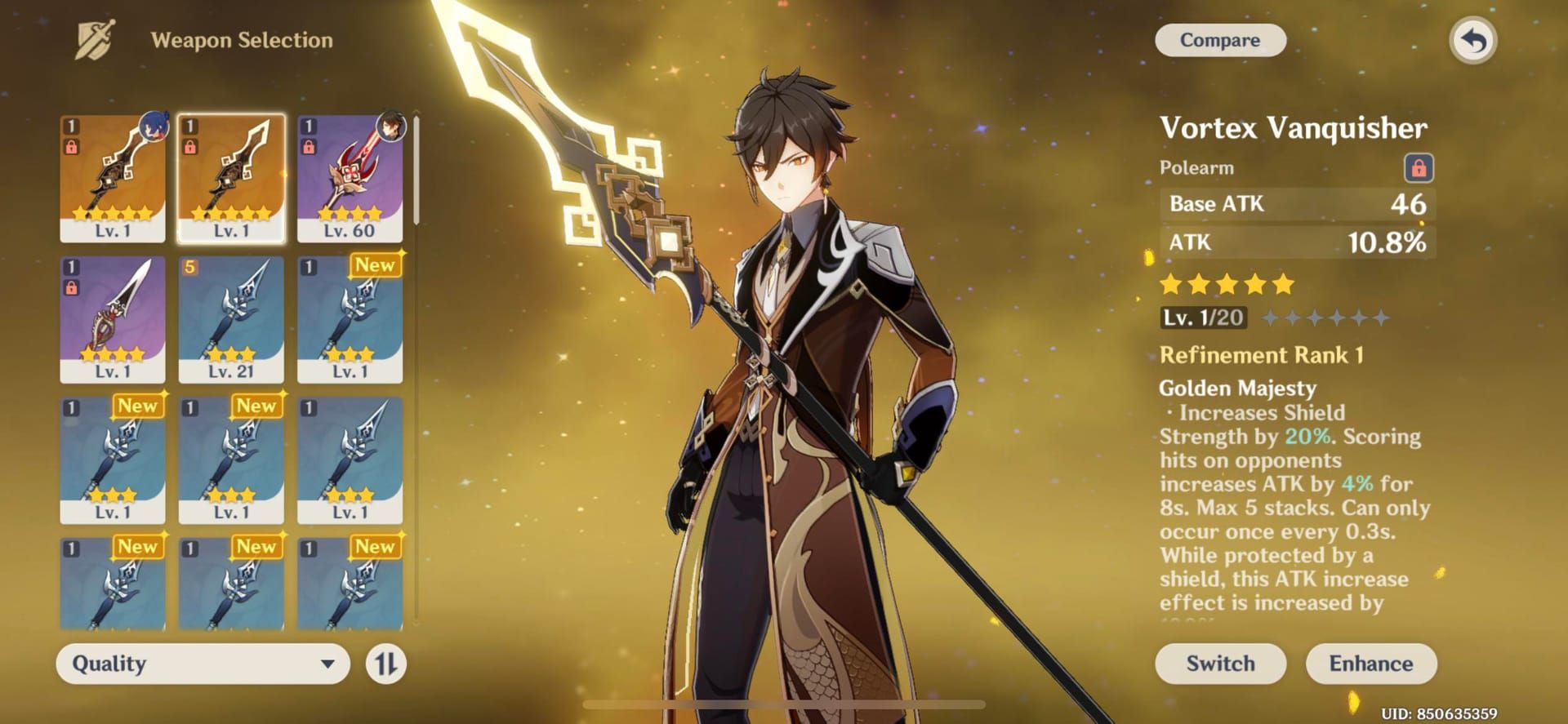 Genshin Impact Vortex Vanquisher polearm weapon