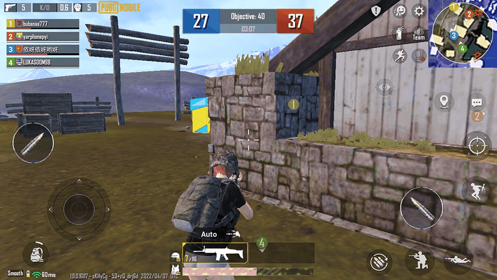 PUBG Mobile Arena mode intense combat screenshot with multiple players