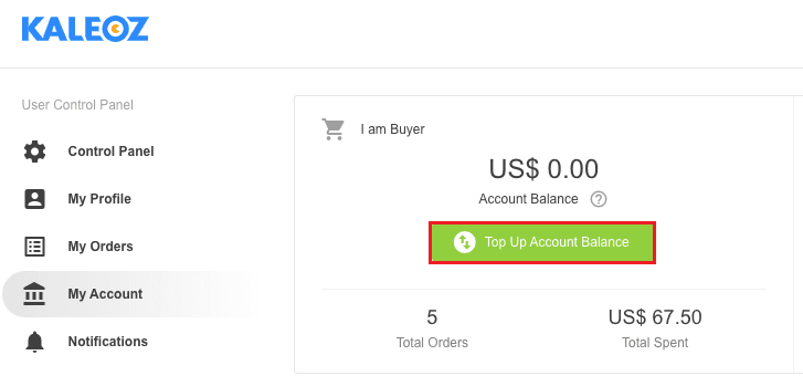 How to recharge KALEOZ Gift Card (EU)