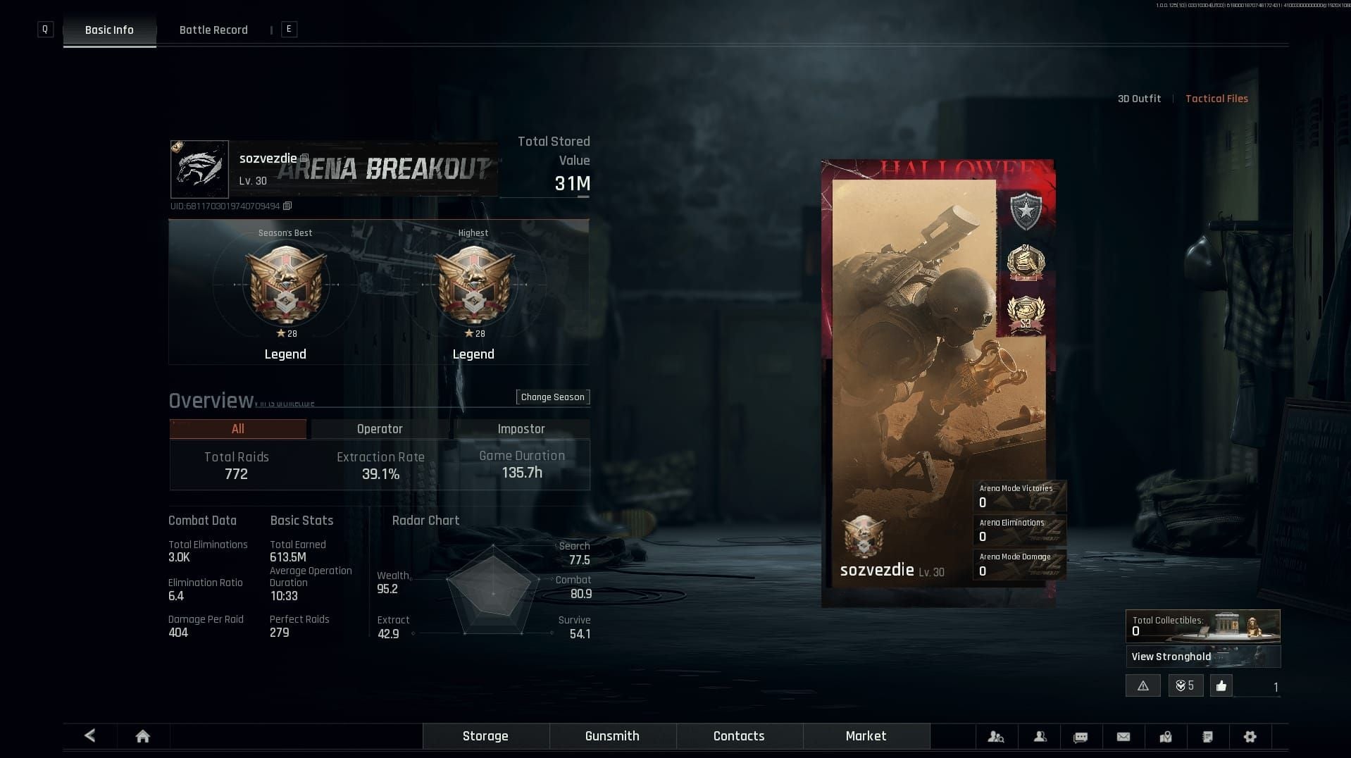 Arena Breakout official account security interface screenshot
