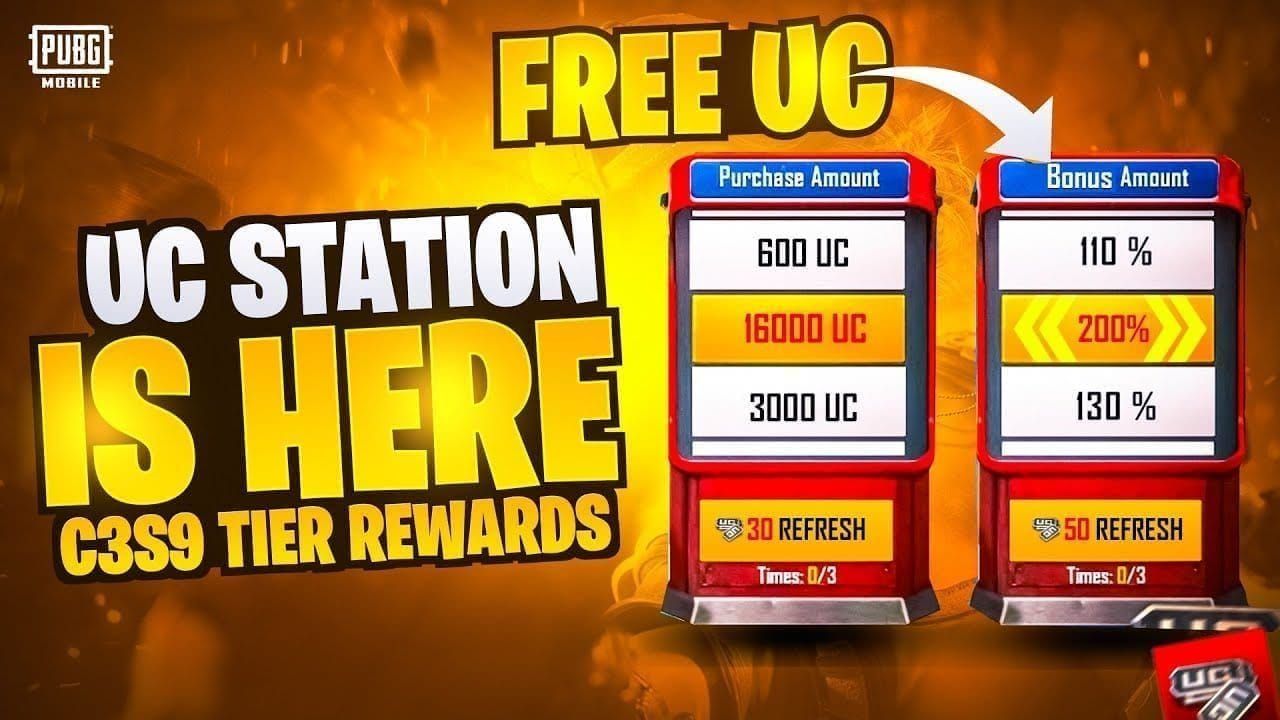 Interfața de revendicare a evenimentului de recompensă UC PUBG Mobile cu pictograma Evenimente și centrul de recompense