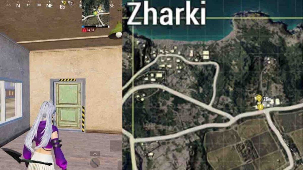 Zharki secret vault metal door and the low-traffic map pin southeast of town