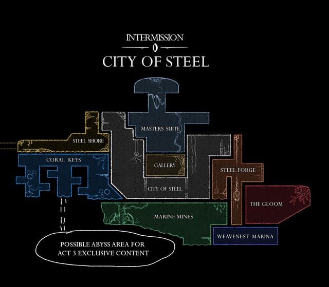 Peta dunia Soul Chill dengan lokasi simpanan syiling rahsia yang ditandakan