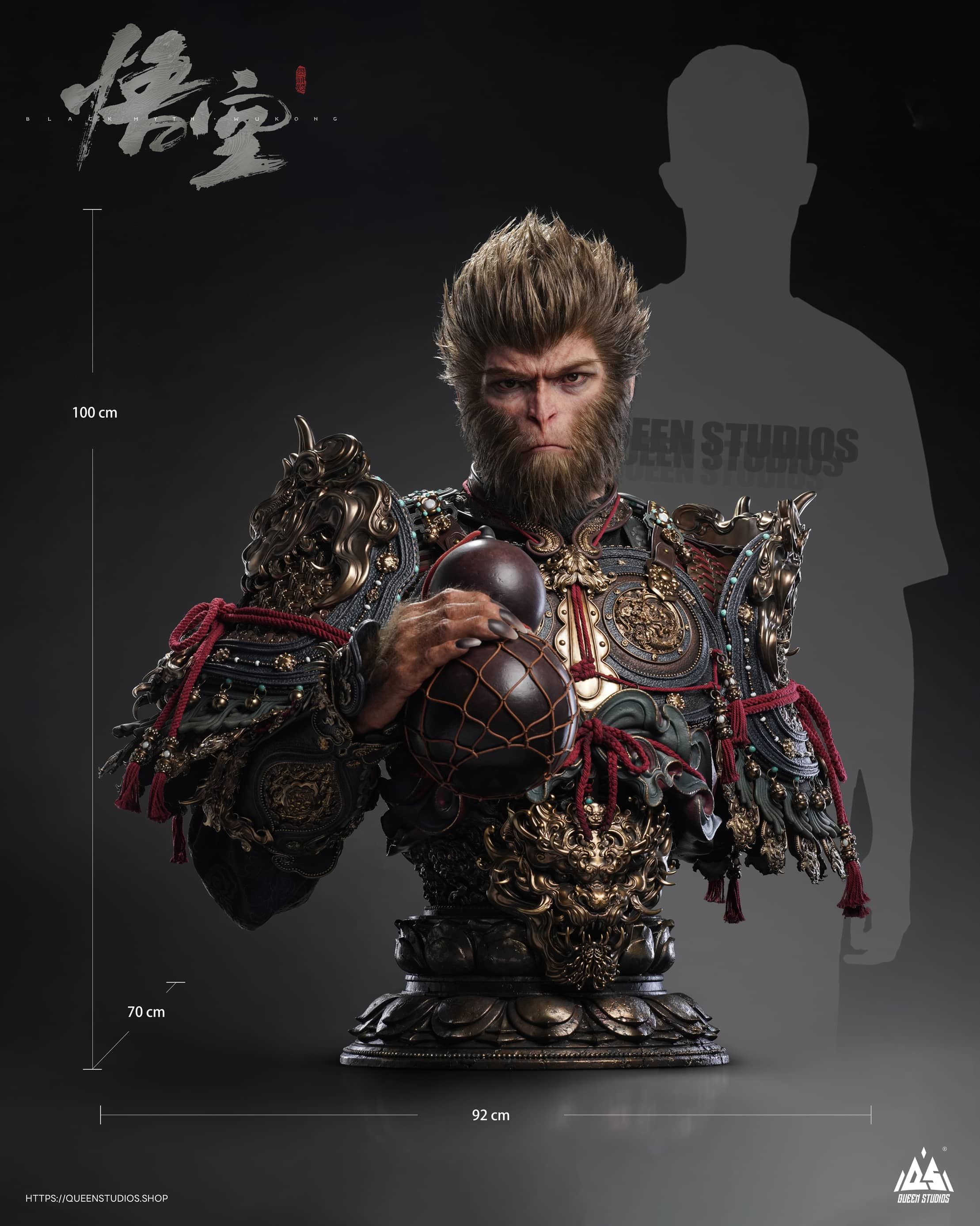 QueenStudios, Youke와 협력하여 "Black Myth: Wukong" 데스티니 맨 1/1 흉상 동상 출시