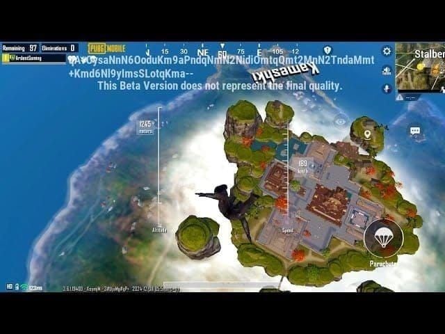 PUBG Mobile screenshot of player landing on World Tree upper branches in Primewood Genesis mode