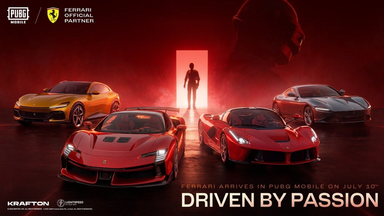 PUBG Mobile x Ferrari alineación oficial con Roma, Purosangue, LaFerrari y SF90