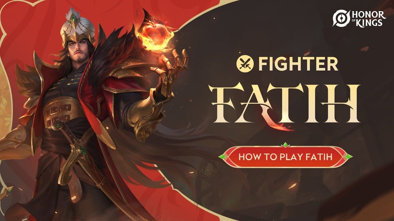 Fatih, the fighter hero from Honor of Kings, in combat ready position