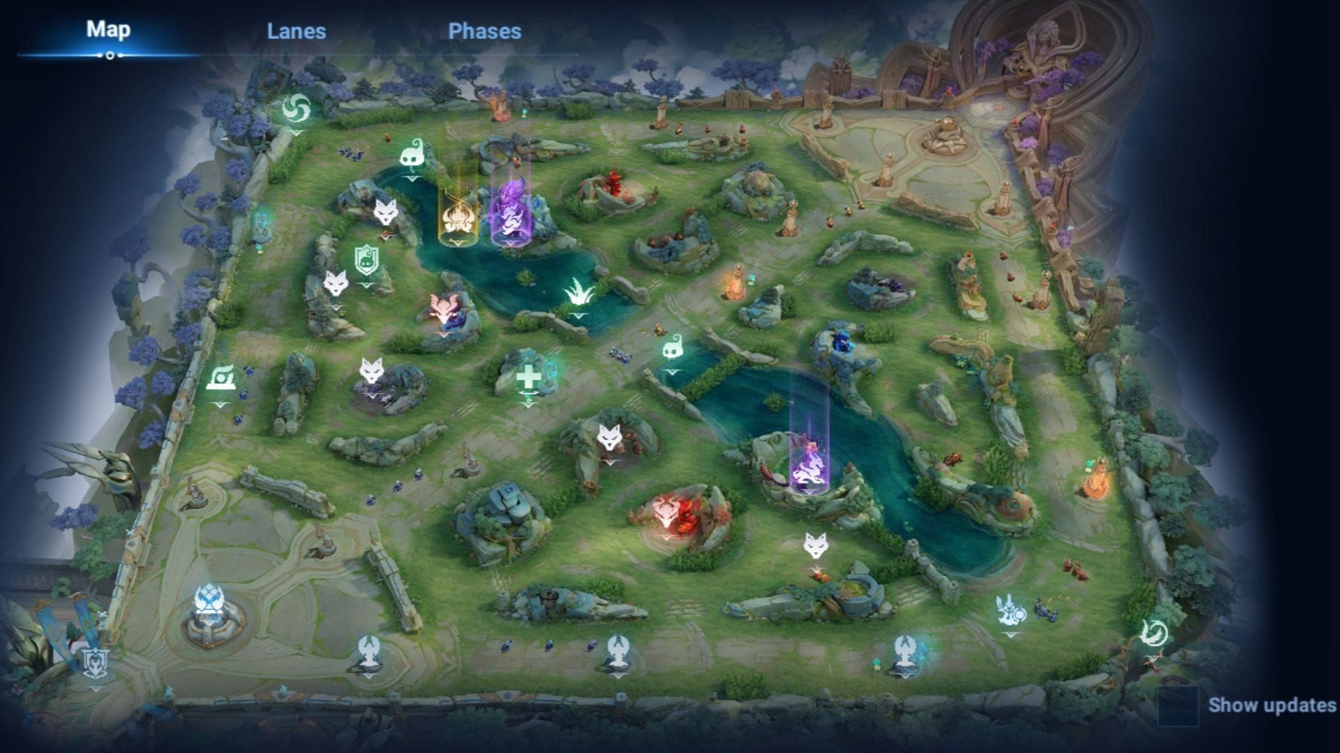 Mapa de Honor of Kings con el objetivo Tirano
