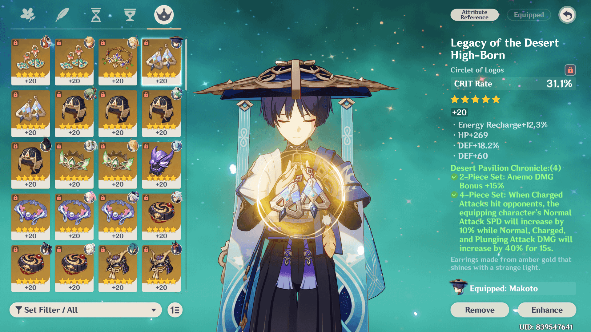 Perbandingan artifak Sands Caj Tenaga dan Elemental Mastery dalam Genshin Impact