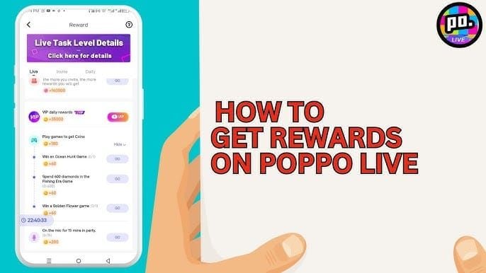 Guide to earning rewards from streaming in Poppo Live