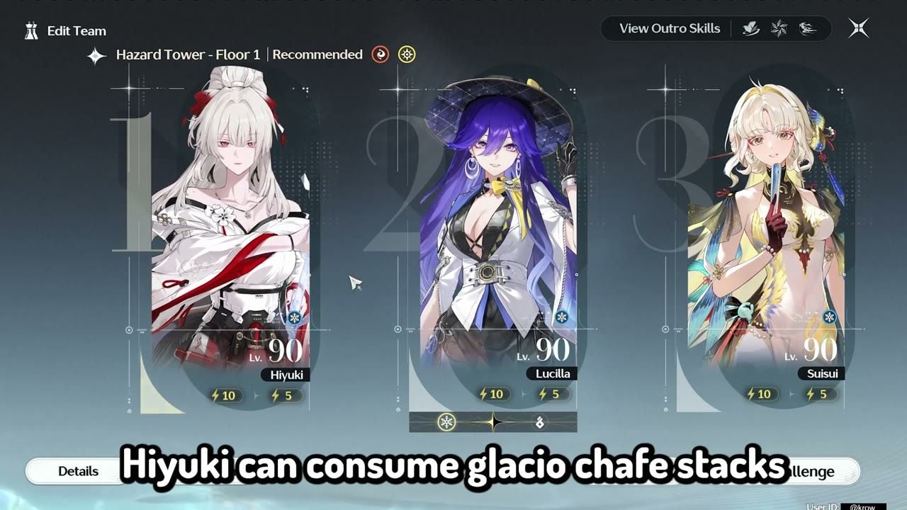 Equipo de Glacio Chafe de Suisui con Hiyuki y Lucilla
