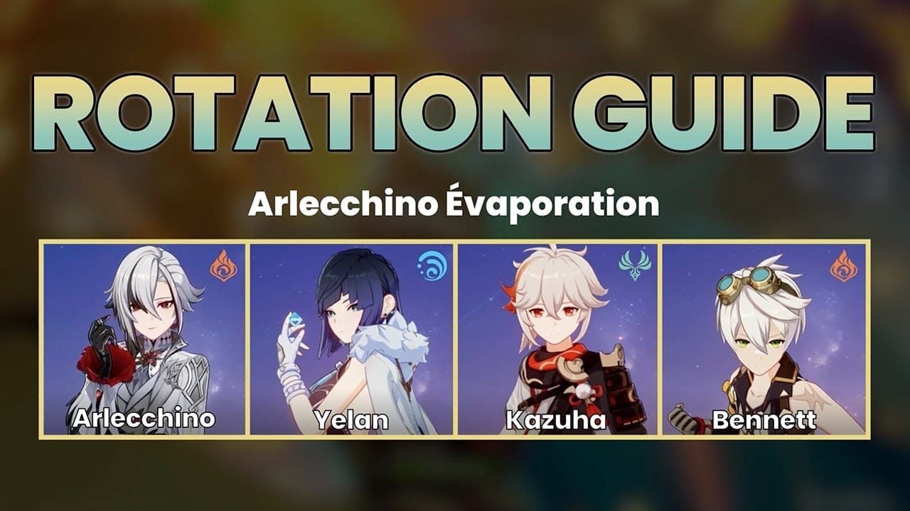 Arlecchino-Teamzusammenstellung mit Yelan, Bennett und Kazuha in Genshin Impact