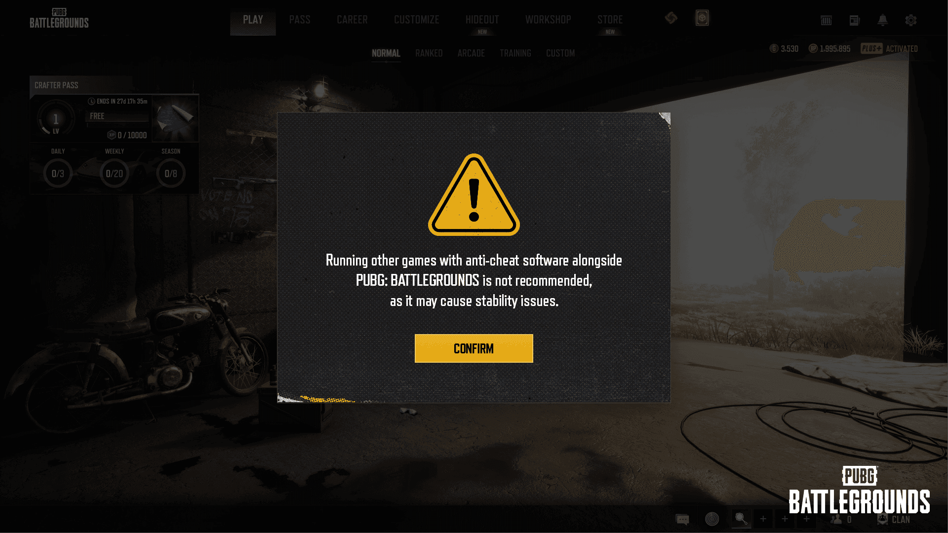 PUBG Mobile anti-cheat system detection warning interface