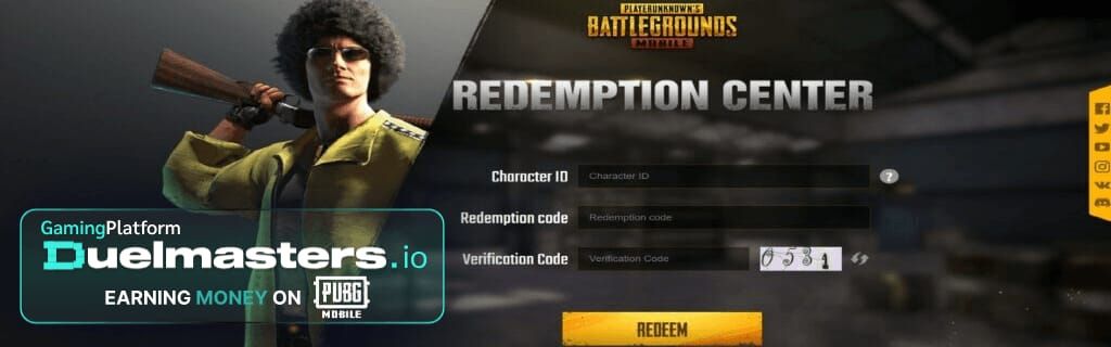 Antarmuka portal kode redeem resmi PUBG Mobile dengan kolom input