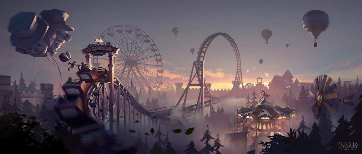 《第五人格》月亮河公園地圖，標示花園仙客來種植區