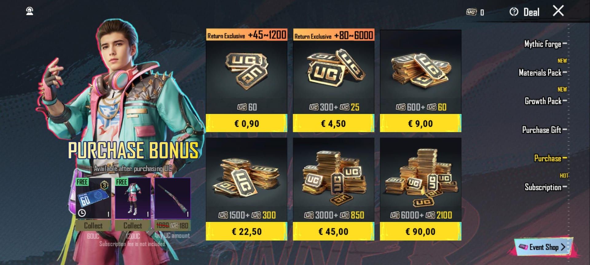 Comparação dos resultados do pacote aleatório do UC Station do PUBG Mobile para jogadores ativos e que retornam