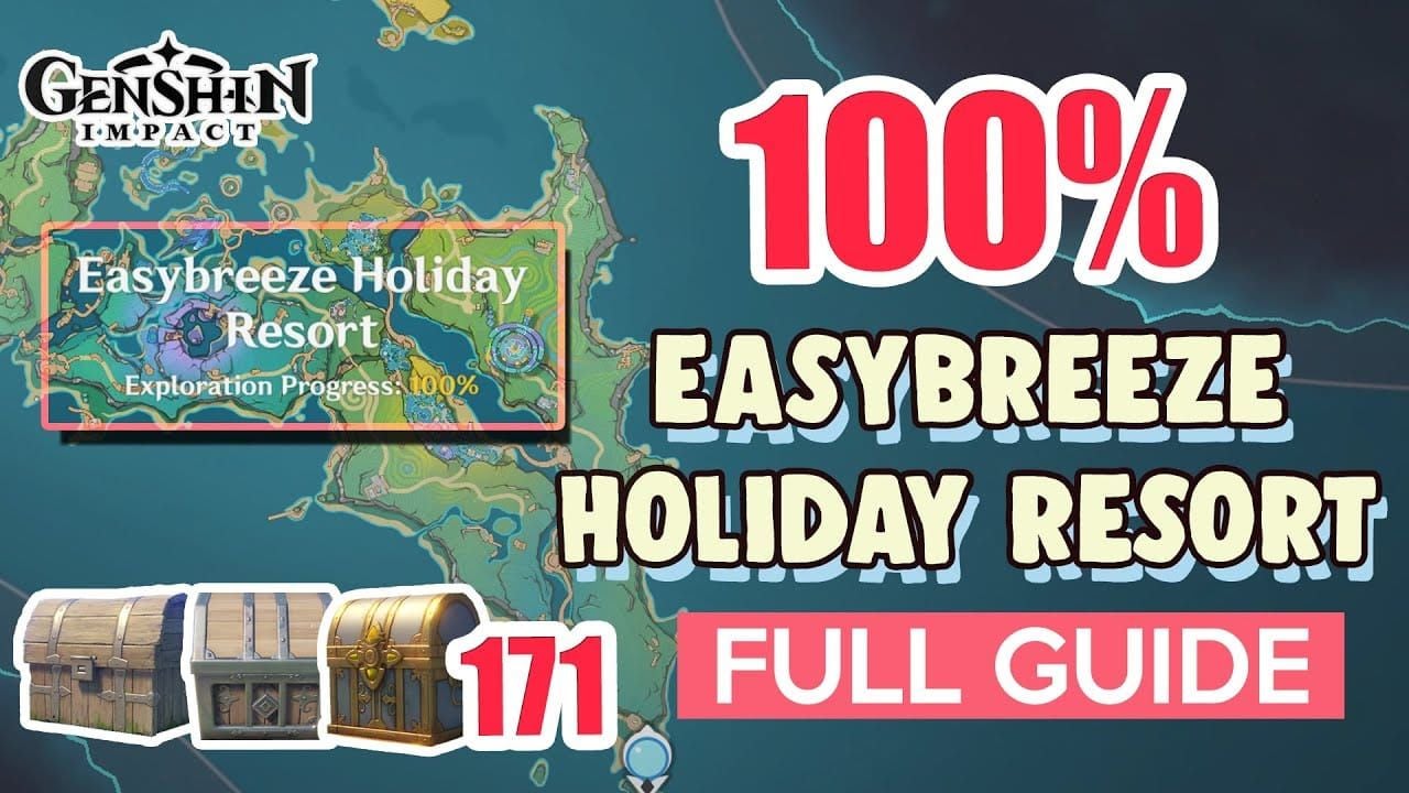 Four main exploration zones in Sunspray Summer Resort event