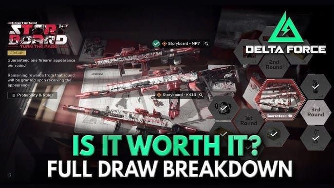 Interface de tirage Fiery Owl de Delta Force avec compteur de pity