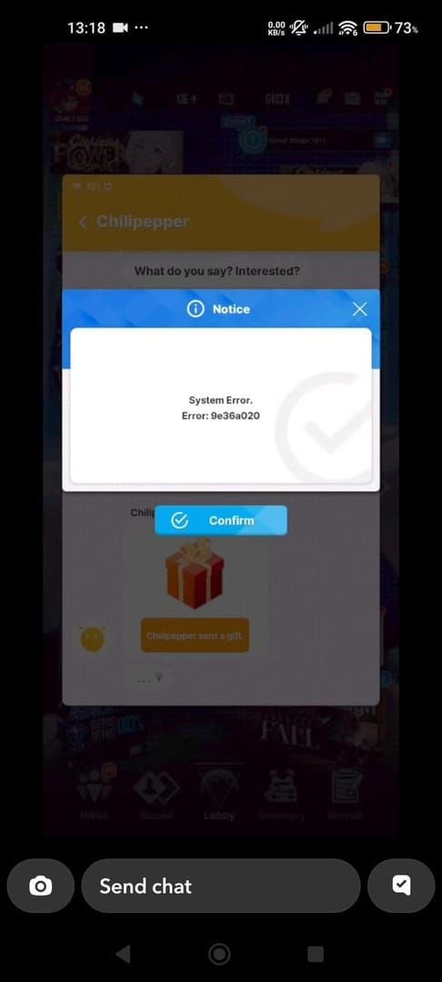 Screenshot des Fehlers „Bereits verwendet“ bei der Code-Einlösung in Goddess of Victory NIKKE