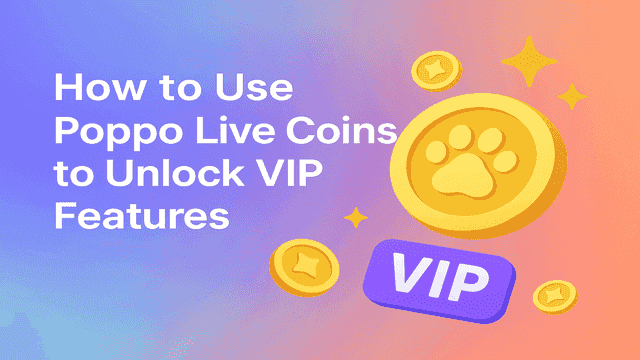 Poppo Live app navigation guide showing steps to access VIP subscription section