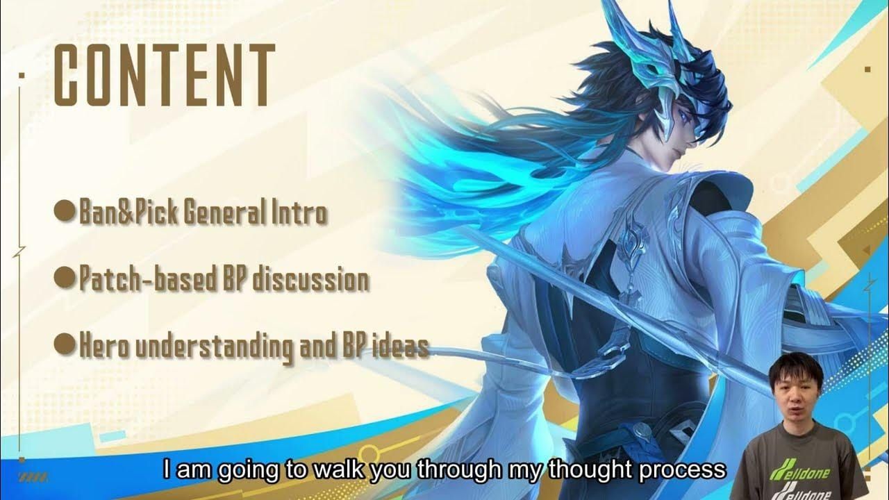 Honor of Kings ban/pick interface showing hero selection screen during tournament match