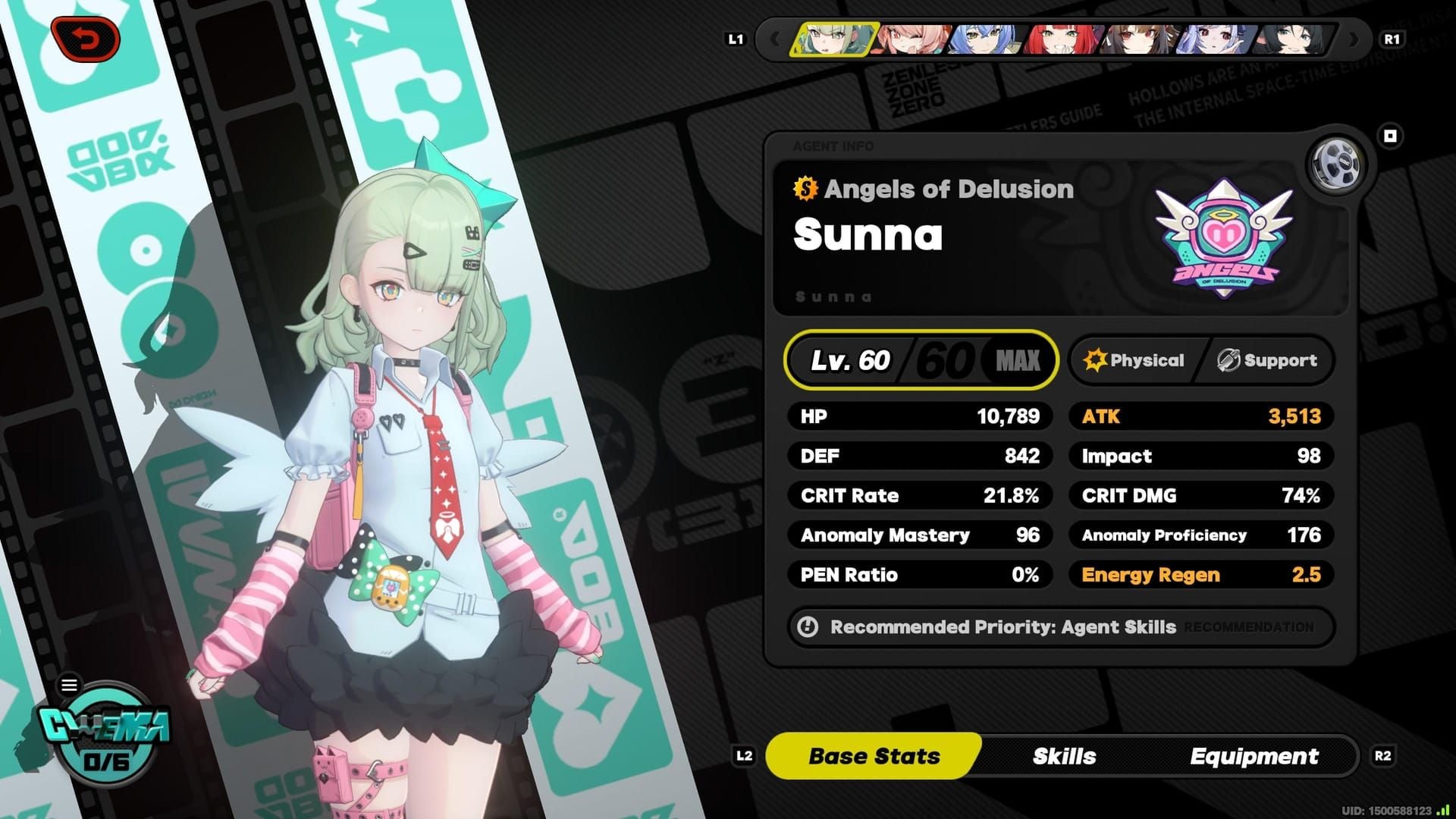 Screenshot della guida alla rotazione ottimale delle abilità di Sunna in Zenless Zone Zero