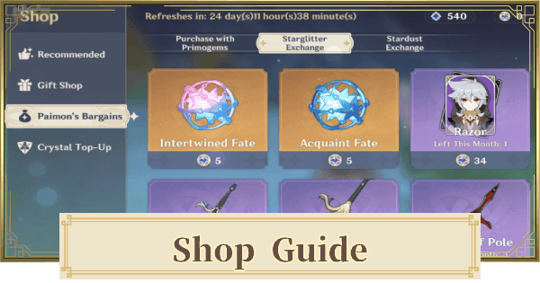 Genshin Impact NPC merchant shop displaying local specialties for sale